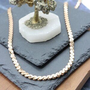 Flat Polished Rose Gold Chain Necklace – 19.7 Inch Bold Statement, XPNL0012